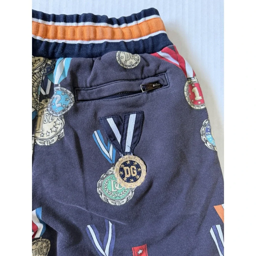 Dolce & Gabbana Kids Medal Print Joggers Boys Size 11/12 Cotton Italy